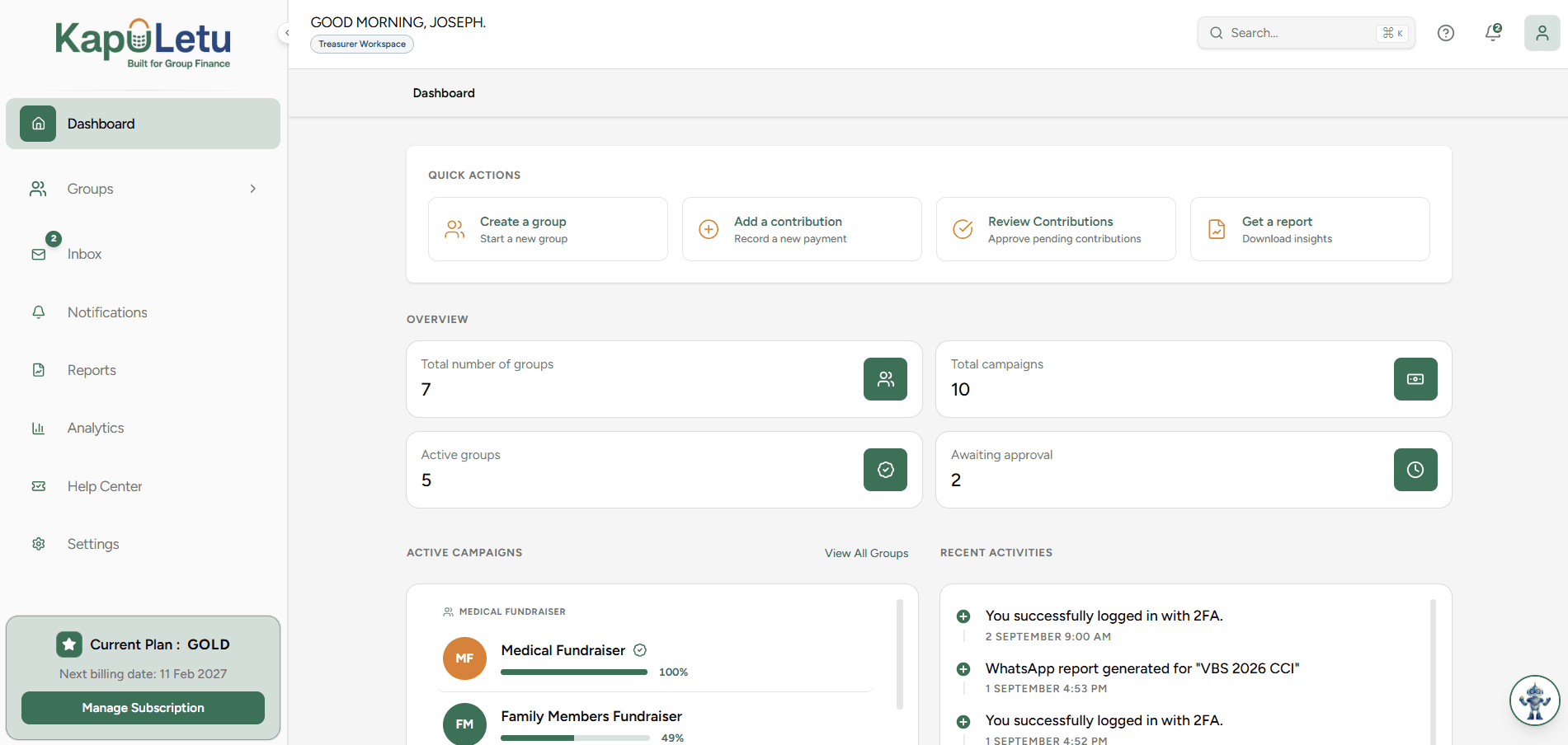 Generating a report workflow - Step 1
