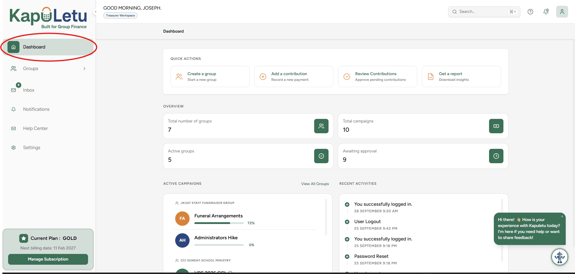 KapuLetu Workspace Layout Overview - Step 1